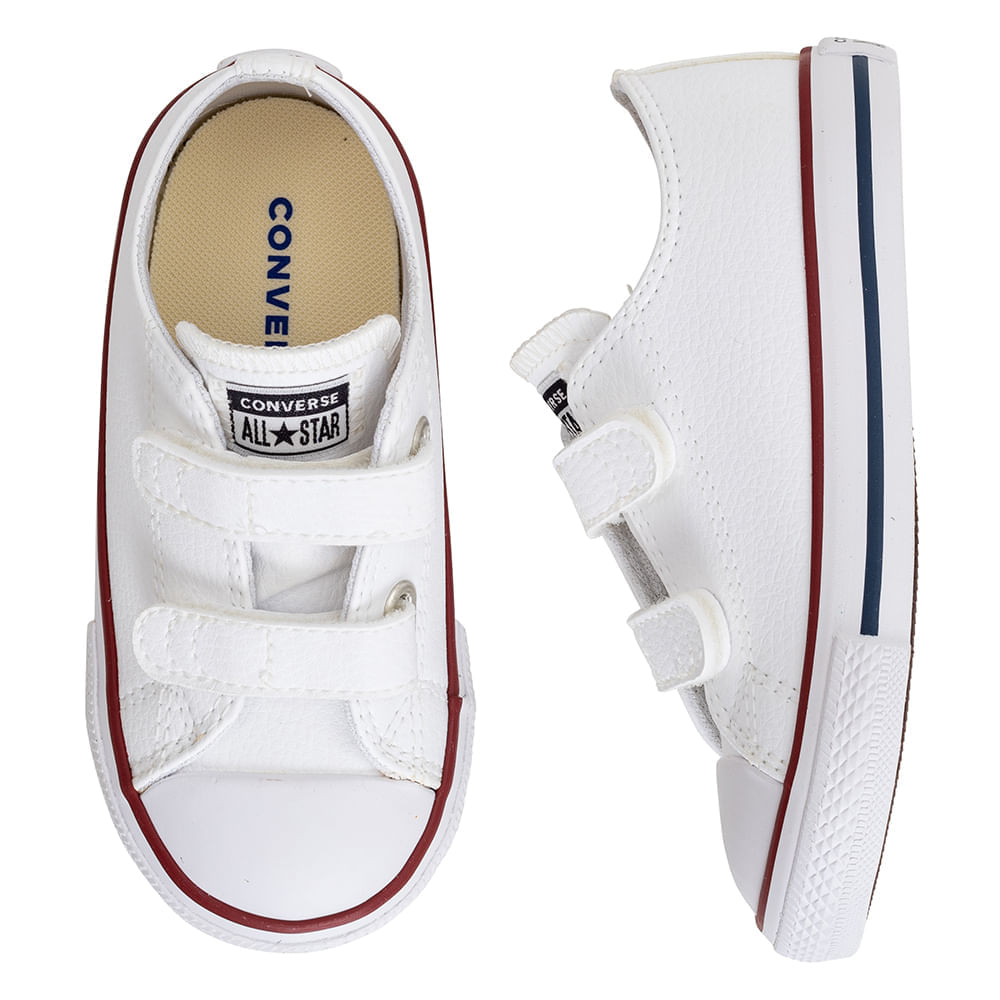 Branco Cano Baixo All Star Branco Couro Infantil All Star Branco Gelo